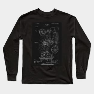 1899 Bicycle Blueprint Drawing Long Sleeve T-Shirt